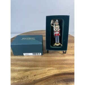 Baldwin Brass 4" Nutcracker Christmas Ornament Finished In 24K Gold